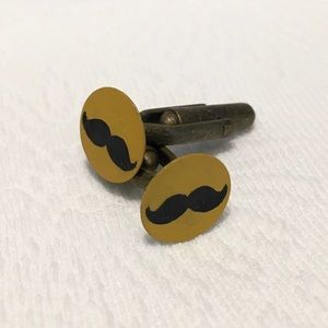 Mustache cuff links - Hand-painted!